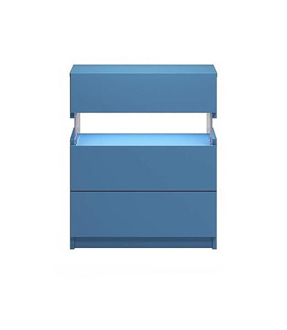 Nachtkastje met LED - Kast - Tafel - Slaapkamerdecoratie - Opbergruimte - 60 cm x 37 cm x 50 cm - Paars