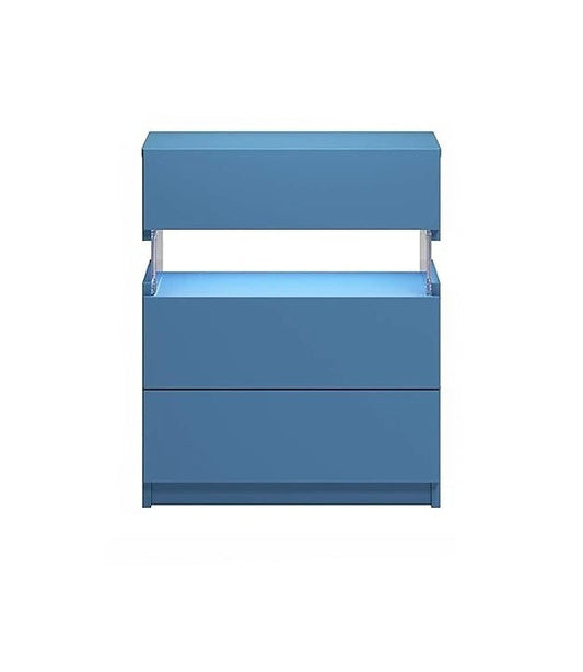 Nachtkastje met LED - Kast - Tafel - Slaapkamerdecoratie - Opbergruimte - 60 cm x 37 cm x 50 cm - Paars