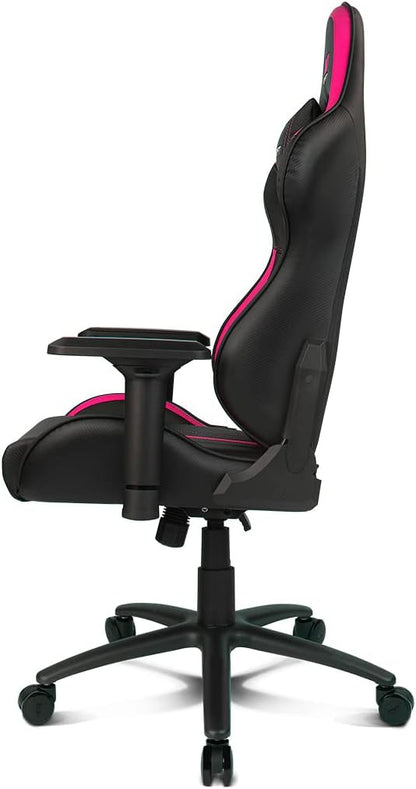 DRIFT Gaming Chair DR350 -DR350BP - Professionele Gaming Chair, kunstleder, 4D armleggers, geruisloze wielen, klasse 4 zuiger, kantelbaar, lende/cervicaal kussen, kleur zwart/roze