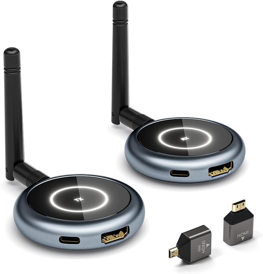 AIMIBO Wireless HDMI - Up to 4 Receivers HDMI Transmitter and Receiver 5G, 165FT/50M Streaming 1080P@60Hz Video & Audio for Laptop, Camera, DVD, Cable Box to Multiple TVs, Projector
