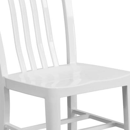 2 Witte metalen stoelen voor binnen en buiten met zakelijke kwaliteit