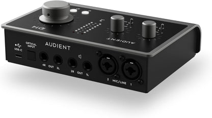 Audient iD14 MKII Audio-interface, 2 klasse-A-microfoonvoorversterkers (High Performance USB-audio-interface, USB-C-aansluiting, Monitor Mix en Monitor Panning-functie, 2 koptelefoonuitgangen), zwart