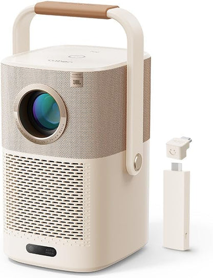 Yaber T2 Plus buitenprojector met WiFi 6 en Bluetooth, native 1080P Smart Movie draagbare projector voor binnen en buiten, compatibel met tv-dongle [geluid door JBL en ingebouwde batterij]
