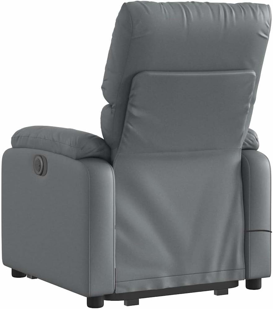 Elektrische Relaxfauteuil – Massagefauteuil – TV Stoel – Relaxstoel – Elektrische Ligstoel – Elektrische Opsta-Ondersteuning – 6-Punts Massagefunctie – Kunstleer Grijs