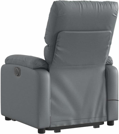 Elektrische Relaxfauteuil – Massagefauteuil – TV Stoel – Relaxstoel – Elektrische Ligstoel – Elektrische Opsta-Ondersteuning – 6-Punts Massagefunctie – Kunstleer Grijs