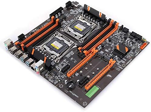 X99 Dual Socket Desktop Moederbord, DDR4 PCI-E SATA3.0 RJ45 NVME M.2 I/O PS/2 E5CPU ATX Gaming Moederbord met Ijzeren Plaat en PIN Kabel
