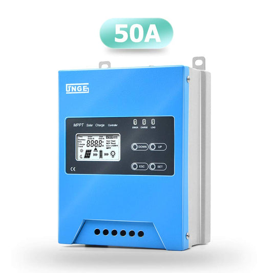 SolaMr MPPT 50A Solar Charge Controller 12V/24V/48V Intelligente Identificatie Buck Solar Charge Controller Zonnepaneel Batterij Regelaar met LCD Display Temp Sensor RS485 Interface - 50A
