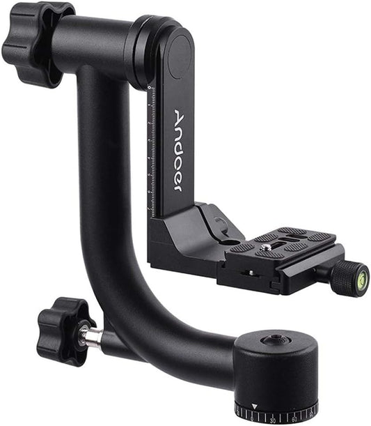 Andoer Zwaar Duty Gimbal Hoofd Statief Met Arca Swiss Quick Release Plaat Aluminium Statief Hoofd Dslr Max. Belasting 30lbs/13.6Kg