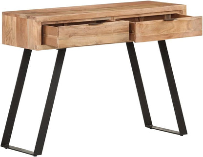 vidaXL Solid Acacia Wood Wall Table with Natural Edge Furniture Console Console Table Haltable Wall Tables Table Haltable Corridor Table Furniture