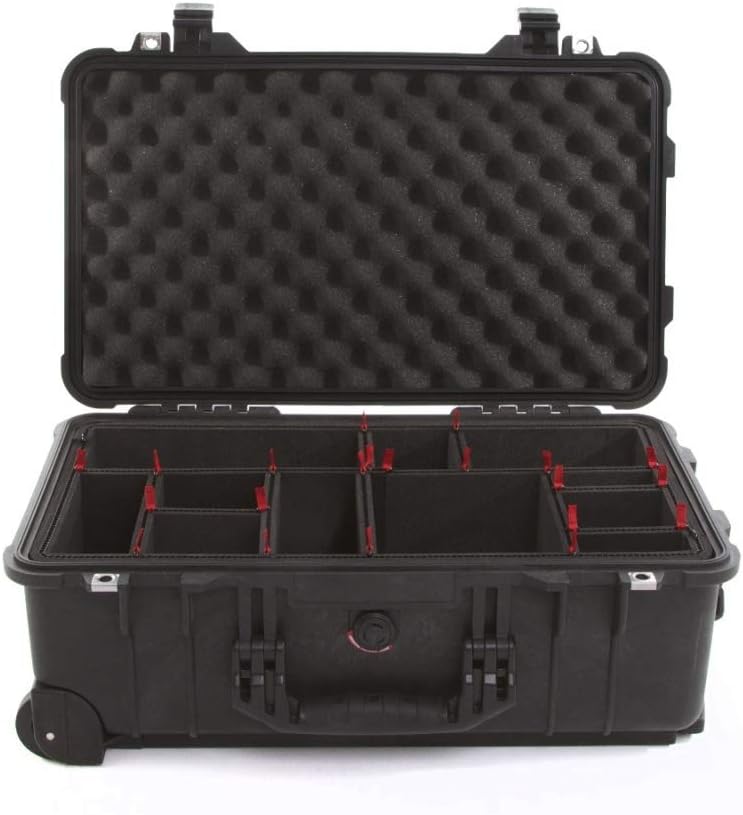Peli Case 1510 Trolley met Trekpak indelingssysteem, zwart, camerakoffer, fotokoffer, outdoorkoffer, waterdicht, IP67, zwart, Mittlerer Schutzkoffer, koffer