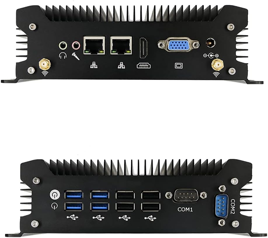 Industrieel mini-pc-apparaat, RJ45 Gigabit LAN-poort, Core i7 4578U, 8 GB DDR4 RAM 256 GB SSD, HD-MI, VGA, RS232 COM, USB 3.0, wifi, SIM-kaartsleuf, Win10/7/Linux, Wake-on-LAN, Micro Computer