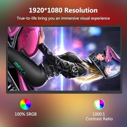 Portable Monitor + Sleeve 15.6 Zoll,1080p,Tragbarer Laptop Game Office Monitor mit 100% sRGB FHD HDR HDMI,für Computer,Phone Game Devices - QUORE