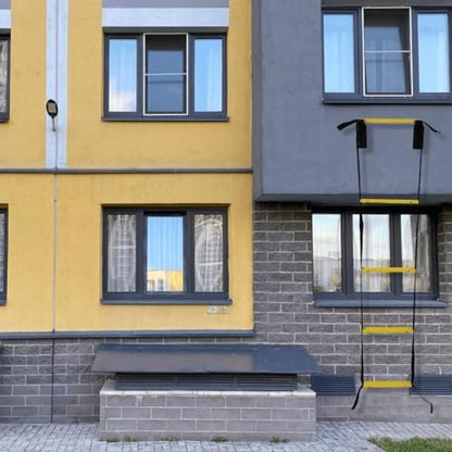 Permanente brandontsnapladder voor een 2-verdiepingen huis 4m | Ladders voor ontsnapping, raam of zolder | Hangladder voor brandnoodgevallen, veiligheid thuis | Externe ladder voor evacuatie