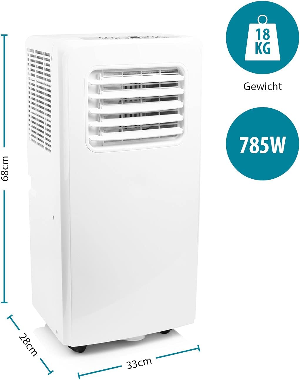 Tristar AC-5477 Mobiele Airconditioner – 3 in 1 Airco, Luchtontvochtiger en Ventilator - 7000 BTU Koelvermogen – 785 Watt - Energieklasse A