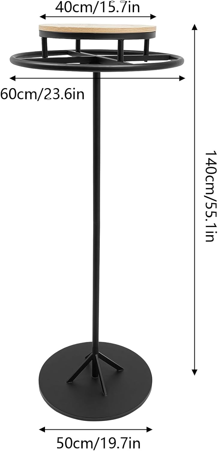 Kledingstandaard – Kapstok – Jasrek – Ophangrek – Garderoberek – 360° Draaibaar – Staal Mat Zwart 60x140 cm