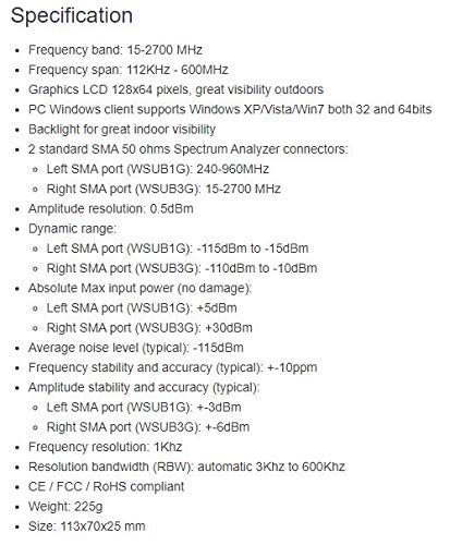 LATNEX SPA-3G Combo RF Explorer spectrumanalysator - handheld RF-frequentieanalysator en RF-spectrum WIFI HAM-radio WiFi-netwerk audio frequentiesignaal analyzer - Inclusief software