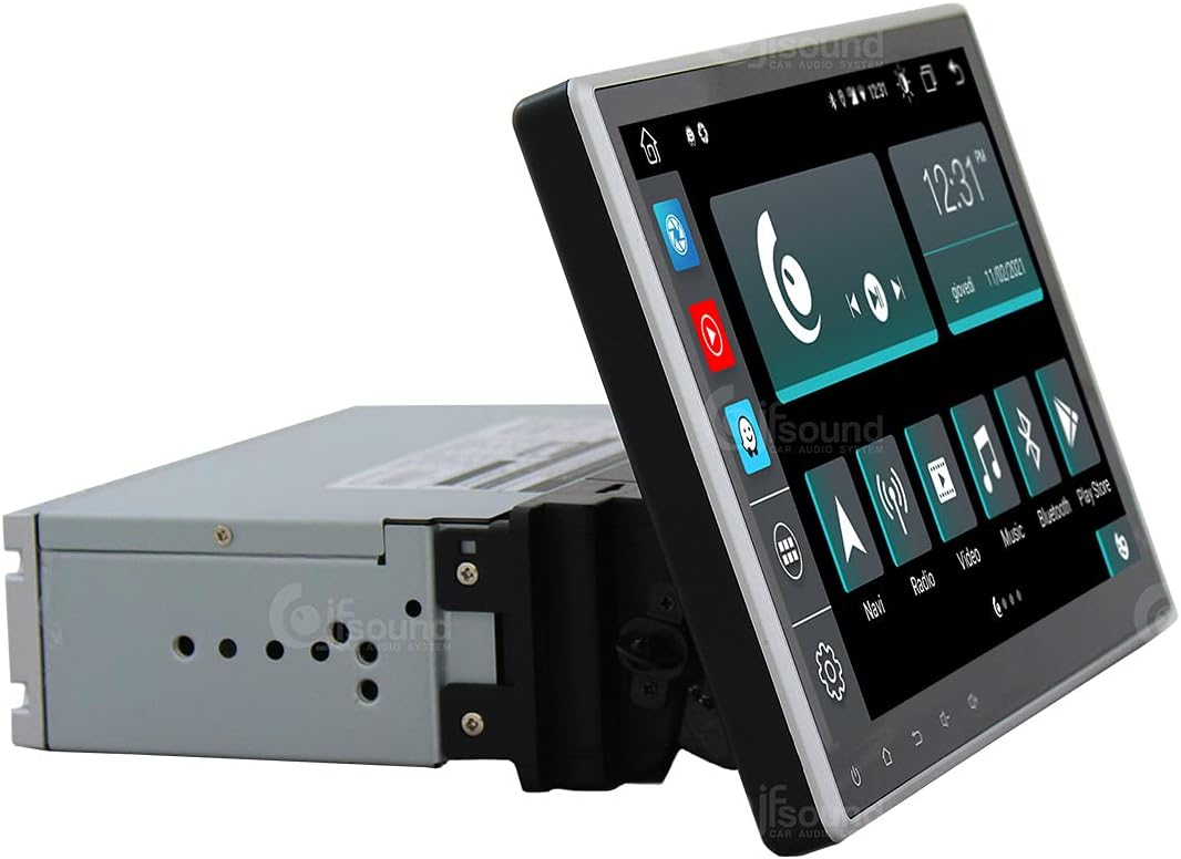 Universeel autoradio 1DIN Android GPS Bluetooth WiFi Dab USB Full HD Touchscreen Display 10.1" Easyconnect Processor 8core Stembediening