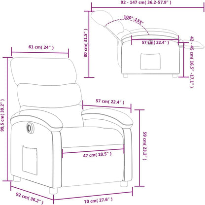 Elektrisch Verstelbare Fauteuil – Relaxstoel – Loungechair – TV Stoel – Relaxfauteuil – Kunstleer Cappuccino – Elektrische Verstelling Tot 135° – Zijvak & Duurzame Constructie