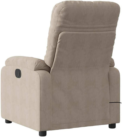 Massagestoel – Elektrische Massagestoel – Relaxstoel – Televisiestoel – Ligstoel – 6-Punts Vibratiemassage – Microvezelweefsel Taupe