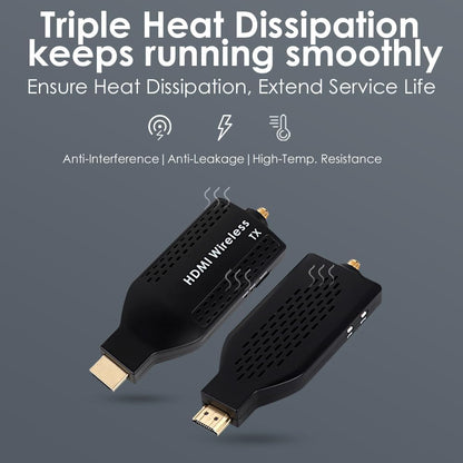 EXVIST Draagbare draadloze HDMI-zender en -ontvangerset, 492t lang bereik, HD-overdracht 1080P, plug & play voor tv/projector, ideaal voor thuisbioscoop, presentaties