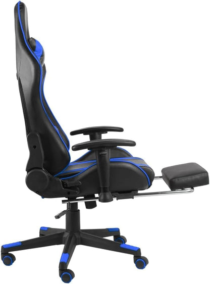 Gamingstoel – Bureaustoel – Gamestoel – Draaistoel – Comfortstoel – Blauw – Ergonomisch Met Voetensteun – Verstelbare Rugleuning