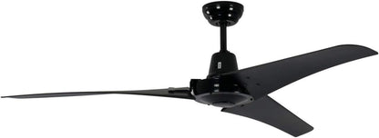 Plafondventilator Vourdries industrieel design, zwart, Ø 142 cm, met afstandsbediening, zonder verlichting