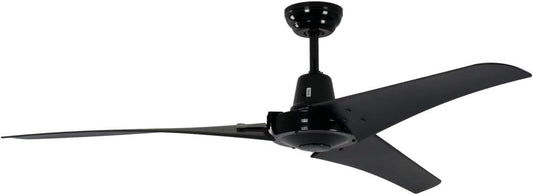 Plafondventilator Vourdries industrieel design, zwart, Ø 142 cm, met afstandsbediening, zonder verlichting