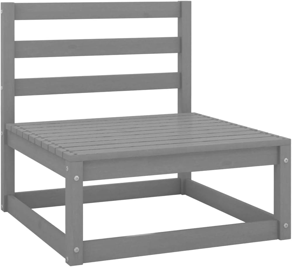 Lounge tuinmeubelset balkon meubelen set tuinlounge set 2-dlg. Tuin Loungeset Grijs grenen massief hout - QUORE