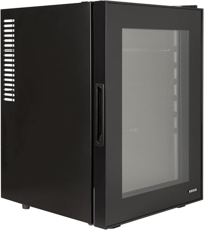 Corby Eton 40L glazen minibar in zwart met zwarte binnenkant - EU-stekker