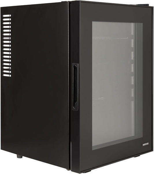 Corby Eton 40L glazen minibar in zwart met zwarte binnenkant - EU-stekker