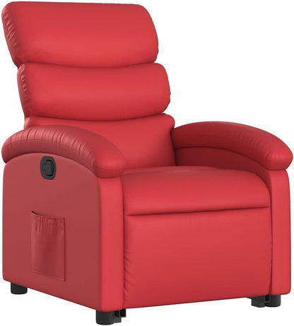 Relaxstoel – Fauteuil – TV-Stoel – Ligstoel – Relaxfauteuil – Elektrische Opstahulp – Kunstleer Rood