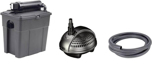 Pontec 50239 MultiClear Set 8000 - Complete set van filterpomp en doorstroomfilter/doorstroomfilterset/meerkamerfilter