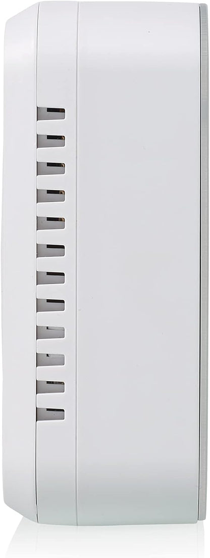 Smartwares - Luchtkwaliteitsalarm en - Sensor - Detecteert CO (Kooldioxide), Vochtigheid, Temperatuur - werkt op Netvoeding met Reservebatterij - FGA-13900