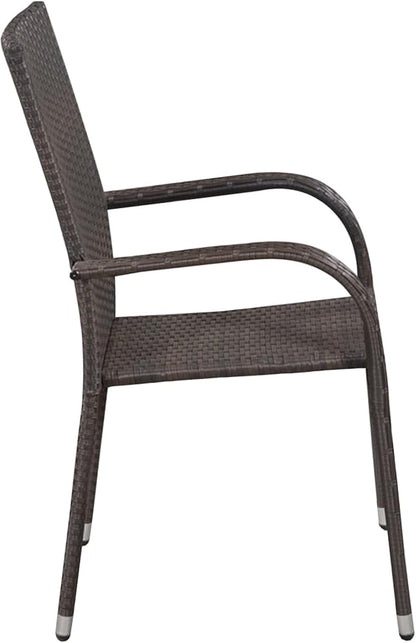 Eetkamerset voor de tuin, 3-delig, bruin, eetkamerset, eetkamer voor buiten, tuinmeubelen - QUORE