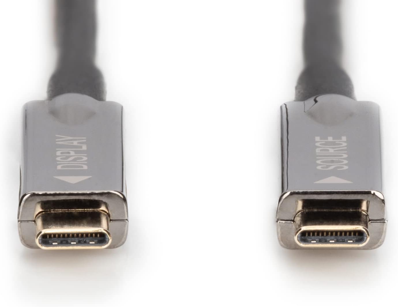 DIGITUS USB-C AOC hybride glasvezel AV verbindingskabel - USB 3.1 - Displayport 1.2 - DP Alt-Mode - Plug&Play - Audio/Video kabel - 10m - zwart