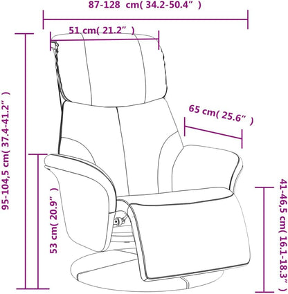 vidaXL Fauteuil verstelbaar met voetensteun kunstleer crèmekleurig