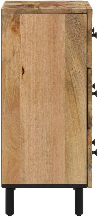 Zij-Kastjes – Opbergkast – Dressoirkast – Wandkast – Sideboard – Massief Mangohout – Stevige IJzeren Pooten – Set Van 2 – 60x33x75 cm