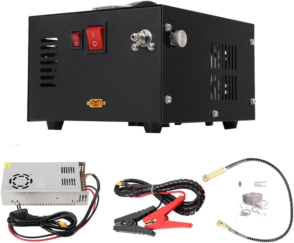 PCP Hogedrukluchtcompressor – Draagbare Compressor – Luchtpomp – Airsoft Compressor – Paintball Compressor – Compact & Krachtig – Max. 30 MPa Druk