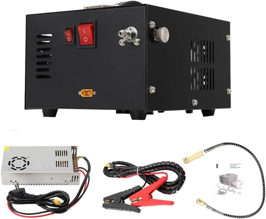 PCP Hogedrukluchtcompressor – Draagbare Compressor – Luchtpomp – Airsoft Compressor – Paintball Compressor – Compact & Krachtig – Max. 30 MPa Druk