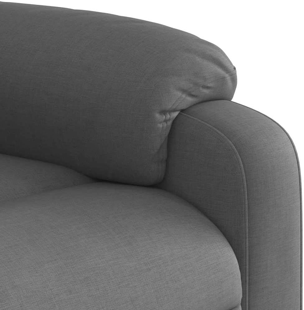 Relaxstoel donkergrijze stof TV fauteuil met ligfunctie, enkele ligstoel relaxstoel voor woonkamer, slaapkamer handmatig kantelsysteem mA7 - QUORE