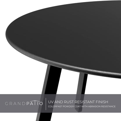 Grand Patio Ronde salontafel, verschillende kleuren, balkontafel, weerbestendig, bijzettafel voor buiten, binnen, woonkamer, kantoor, tuin, balkon (zwart)