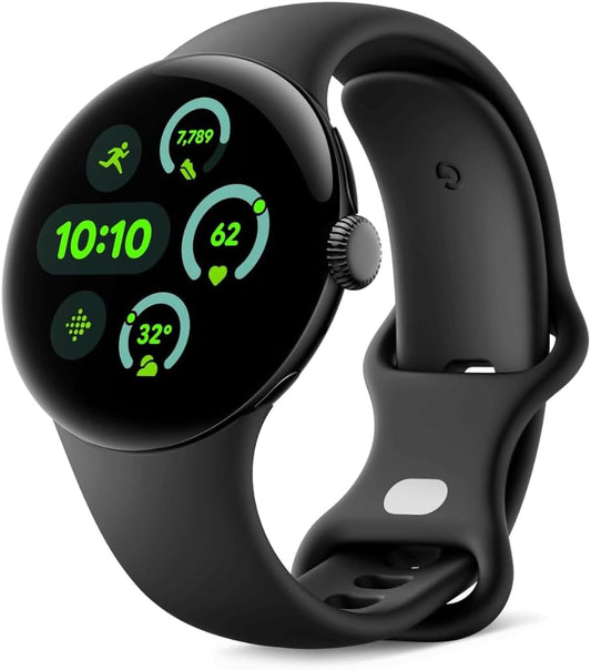 Google Pixel Watch 3 (41 mm) – Android-smartwatch met hartslagmeting, geavanceerd hardlopen vanaf Fitbit, fitness-inzichten, 24-uurs batterij – matzwarte aluminium behuizing – obsidiaanband – wifi