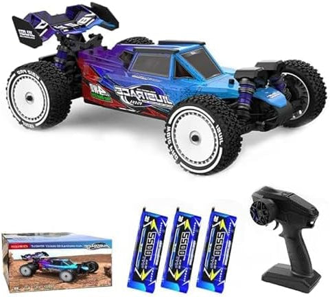 1/12 Remote Controlled Car for Adults, Maximum Speed 100km/h, 3S Brushless Motor, RC Car, High Speed, Off-Road Drift Racing Car, 4WD Off Road Race Buggy, 3 Batteries (Blue) - QUORE