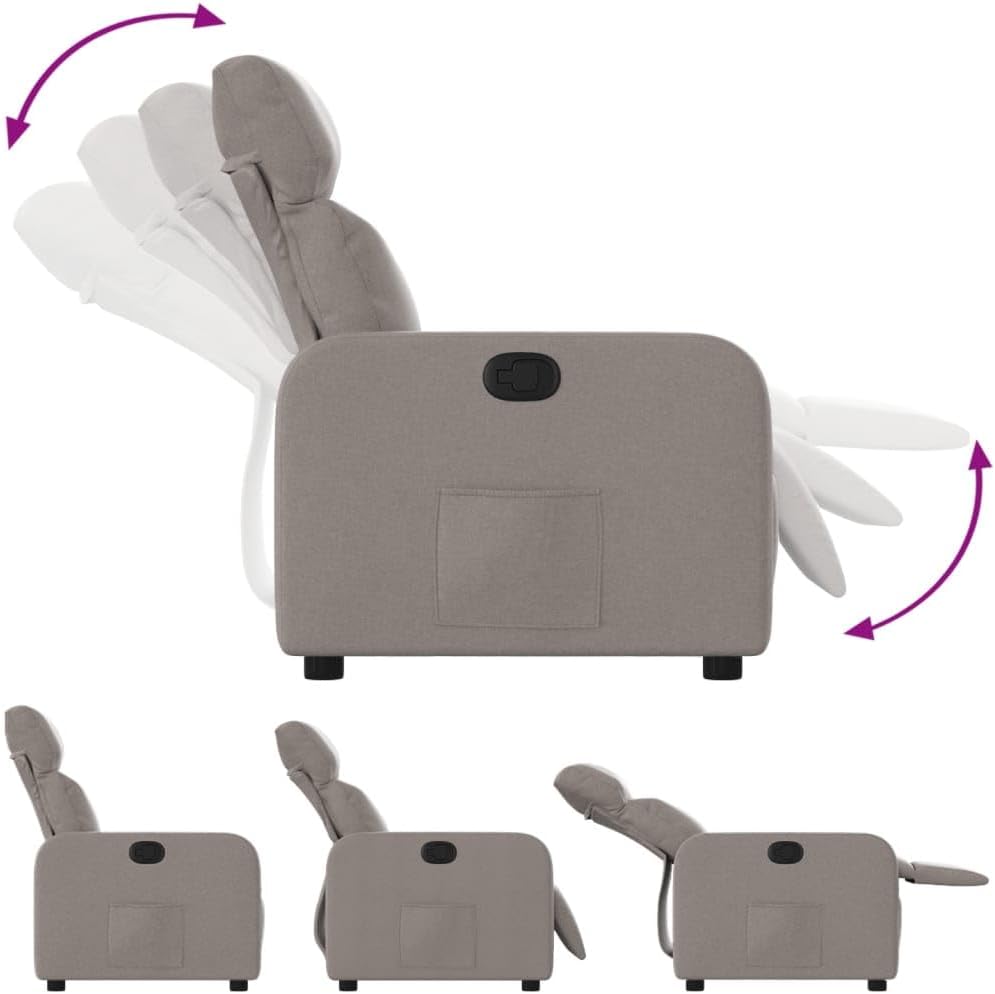 vidaXL Armchair adjustable fabric taupe