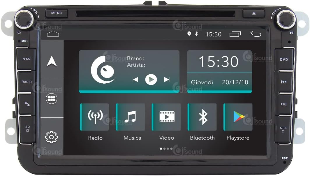 Autoradio – Auto Radio – Car Stereo – Multimedia Speler – Inbouwradio – 8 Inch Touchscreen – Android GPS Bluetooth WiFi USB DAB+ CarPlay Android Auto