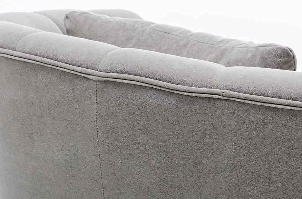BAKAJI Fauteuil Relax stoel bekleding van stof structuur hout en metalen poten kleur goud gewatteerd, modern design, gewatteerd, grote rugleuning, afmetingen 80 x 70 x 80 cm (grijs)