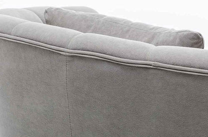 BAKAJI Fauteuil Relax stoel bekleding van stof structuur hout en metalen poten kleur goud gewatteerd, modern design, gewatteerd, grote rugleuning, afmetingen 80 x 70 x 80 cm (grijs)