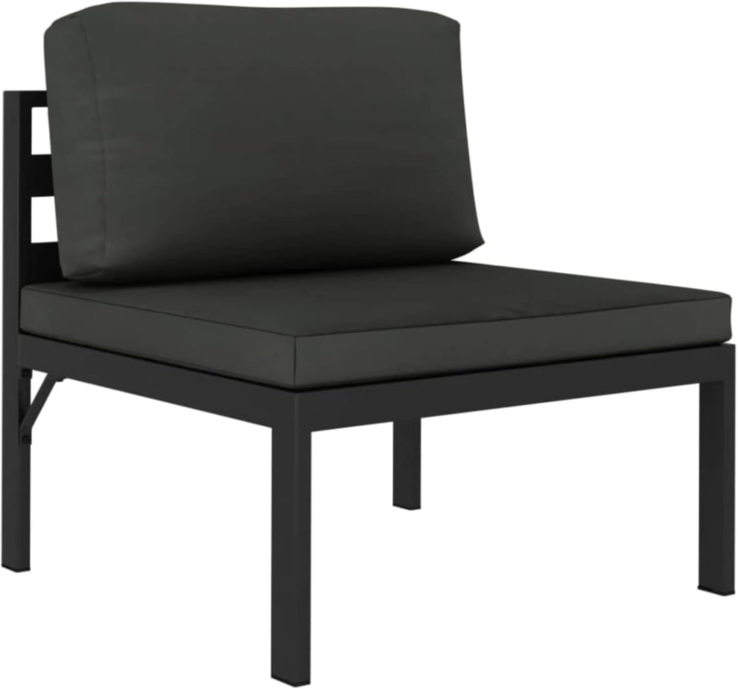 LAPOOH 3-Piece Garden Bench Set with Cushions Made of Aluminium, Anthracite, Garden Lounge, Outdoor Lounge Set, Garden Furniture 318307 - QUORE
