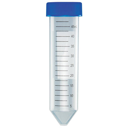 Centrifugebuis 50 mL 500 Stuks – Monsterbuis – Labbuis – Conische Buis – Laboratoriumbuis – Bedrukte Schaalverdeling 0,5 mL – Vast Bevestigde Blauwe Schroefdop