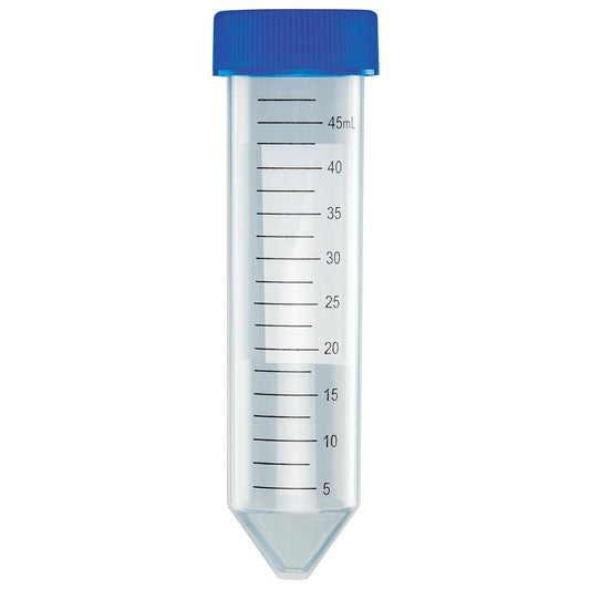 Centrifugebuis 50 mL 500 Stuks – Monsterbuis – Labbuis – Conische Buis – Laboratoriumbuis – Bedrukte Schaalverdeling 0,5 mL – Vast Bevestigde Blauwe Schroefdop